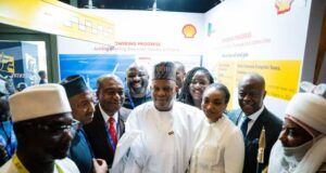Shell Investments Saluted By Kashim Shettima At Nigeria Economic Summit …Vice President, Kashim Shettima, Ministers and other distinguished dignitaries at Shell’s exhibition booth during the Nigerian Economic Summit in Abuja…on Monday…