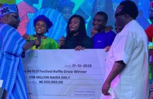 How YES 101.7 FM Radio Station Ibadan Celebrated 10:17 Festival Yemi Sonde, left, Saheed Osupa, right, with others...