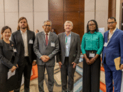Driving Africa’s Low-Carbon Future: Dangote Cement Commits To 100% CNG Fleet L-R: Regional Conference Director, Centre for Management Technology / Event Organiser, Rebecca Cheng; CEO, West Africa Cluster, LafargeHolcim Maroc Afrique/Event Moderator, Phillippe Richart; Group Managing Director, Dangote Cement Plc, Arvind Pathak; Managing Director, CBI Ghana Ltd, Frédéric Albrecht; Deputy Head of Sustainability, Dangote Cement Plc, Oyekemi Oyelola, and Country Manager, Dangote Cement, Ghana, Kothandam Elango, during the 14th Africa CemenTrade Summit at Mövenpick Ambassador Hotel, Accra, Ghana...