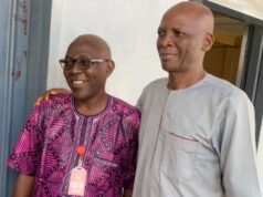 Day Veteran Broadcaster, Deji Balogun Delivered Masterclass On Sports Journalism At NIJ Deji Balogun, left, with Femi Akintunde-Johnson...