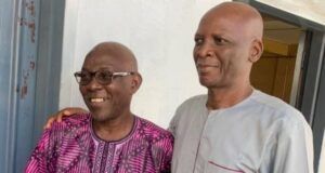 Day Veteran Broadcaster, Deji Balogun Delivered Masterclass On Sports Journalism At NIJ Deji Balogun, left, with Femi Akintunde-Johnson...
