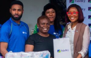 Senior Citizens Smile As Fidelity Bank Offers Support L-R: Igwe Quincy Chibuike, Team Member, Prolific Inductees Class of 2025, Fidelity Bank Plc; Adetutu Ipaye, Director, Old People’s Home, Yaba; Adeeso Olabisi Tawakalitu, Team Member, Prolific Inductees Class of 2025, Fidelity Bank Plc; and Tolulope Rojaiye, Products Marketing Partner, Fidelity Bank Plc; at the Fidelity Helping Hands Programme outreach to the Old People’s Home, Yaba, Lagos recently…