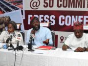 Oyo State @50: Committee Opens Logo, Theme, Mascot Challenge Hon Saheed Akinade-Fijabi, middle, with others at the media parley...