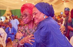 Tinubu, Amosun, Ajibola Basiru, Florence Ajimobi, Sunmonu, Others Celebrate Lam Adesina At 2nd Memorial Lecture Alhaja Sarat Adesina, left, with Chief Mrs Florence Ajimobi...at the event...