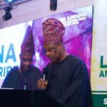 Senator Ibikunle Amosundelivering his lectureat the event
