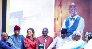 Obasanjo, GEJ, Alex Otti, Alake Of Egbaland, Others Witness Reuben Abati’s Book Launch L-R: Governor Alex Otti, Otunba Gbenga Daniel, Dr Reuben Abati and wife, Dr Goodluck Jonathan and others...at the event... (TheCable image)