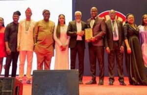 Shell Shines At 43rd NAPE Conference In Lagos …a group picture of Shell participants when receiving the award from NAPE officials at the 43rd NAPE Award and Recognition Night in Lagos…