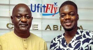 UfitFly Announces Comedian, Cute Abiola As Brand Ambassador Ajibola Ogunkeyede, left, with Cute Abiola...