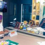 CP Olugbenga Adepoju right with Amb Olayinka Agbooladuring the interview session