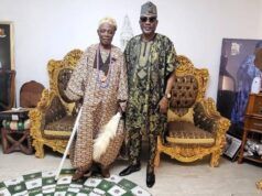 Photos: AIG Tunji Alapini Pays Official Courtesy Call On Olubadan Ladoja Chief Tunji Alapini, right, with the Olubadan, Oba Rashidi Ladoja...