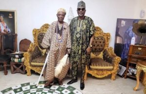 Photos: AIG Tunji Alapini Pays Official Courtesy Call On Olubadan Ladoja Chief Tunji Alapini, right, with the Olubadan, Oba Rashidi Ladoja...