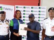 Fidelity Bank Promotes Sustainable Firefighting Practices In Lagos L-R: Lagos State Controller, Federal Fire Service, CF (Controller of Fire), Adebayo Funke; Tolulope Rojaiye, Marketing Business Partner, Fidelity Bank Plc; Assistant Superintendent of Fire, Ishola Folorunsho Olufemi; and Station Commander, Onikan Fire Station, Lagos, Okeke Ferdinand; during the donation of firefighting equipment to the Federal Fire Service at Ikoyi, Lagos, recently…