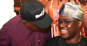 Engineer Seyi Makinde: The Last Man Standing At 58 ...Oyo's Governor Seyi Makinde, holding our ParrotXtra Magazine, with our Publisher, Ambassador Olayinka Agboola, left, at Fasola, Oyo, on Thursday, December 25, 2025...