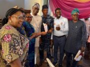 Dr Sola Akande-Led OYSHIA Named Oyo’s Most Outstanding Agency Of The Year Dr Sola Akande and other elated staff members of OYSHIA at the event...