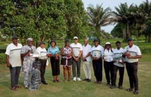 Shell Celebrates Retirees At 4th Annual Golf Tournament In Lagos …a group section of the winners with the Vice President Deepwater and Managing Director of SNEPCo, Ronald Adams and Mutiu Sunmonu, former Managing Director of SPDC and Country Chairman of Shell Companies in Nigeria both in the middle…