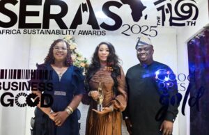 SNEPCo Shines Again, Wins SERAS Awards For Health/Wellbeing As Vision First Initiative Reaches Thousands L-R: Social Investment Advisor, Shell Nigeria Exploration and Production Company Limited (SNEPCo), Lawretta Ehebha; SNEPCo’s Policy & Advocacy, Senior Advisor, Elohor Abu and SNEPCo’s Social Investment Advisor, Ayobami Ikuemonisan during the 19TH SERAS award ceremony in Lagos...