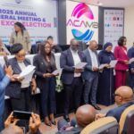 from the leftPresident Association of Corporate Communication  Marketing Professionals in Banks Jide Sipe BOI Vice President 1 ACAMB Chinwe Bode Akinwande FBN Vice President 2 Morolake Phillip Ladipo Wema General Secretary Olugbenga Owootomo Polaris Assistant General Secretary Ademola Adesola Parallex Financial Secretary ACAMB Halima Ishaq Jaiz Treasurer Unoaku Anyadike GTB Treasurer Publicity Secretary Abiodun Coker UBA and Social Secretary Macqueen Afolabi Zenith Bank during the 2025 Annual General Meeting and 2026 Exco Election held at Bankers House in Lagos