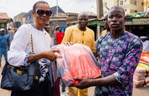 Vulnerable Communities, Others Smile As UBA Foundation Deepens Pan-African Impact MD/CEO UBA Foundation, Bola Atta presenting gifts items to children of vulnerable communities at Okobaba, Lagos, recently...