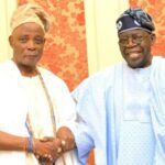 Olubadan of Ibadanland Oba Rashidi Ladoja left with President Bola Tinubu