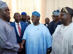 Makinde Reveals Plans To Create More Institutions To Make Oyo Greater From left, Oyo State Governor, Seyi Makinde; Special Adviser to the President on Communication, Mr Sunday Dare; Secretary to the Government of Federation, Senator George Akume and Minister for Power, Mr Bayo Adelabu, during the Lecture/Symposium in Commemoration of Oyo State at 50, held at International Conference Centre, University of Ibadan. PHOTO: Dare Alesinloye