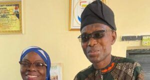 Media Group Pays Courtesy Visit To Oyo NOA Office, Makes Pledge On Credible Information Sharing Mrs. Ajolayo Simnat Akande of NOA, left, with Dr Babatunde Tiamiyu...during the visit...