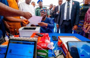 Sanwo-Olu Tasks APC Members As He Performs Party’s E-Registration In Lagos Governor Babajide Sanwo-Olu of Lagos State...at the registration center...