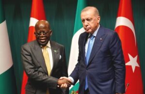 President Erdogan: Türkiye Is Targeting $5billion Trade Volume With Nigeria President Recep Tayyip Erdogan of the Republic of Türkiye, right, with Nigeria's counterpart, Bola Tinubu...