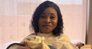 Arrival Of Grandchild Excites Gospel Musician, Tope Alabi ...proud grandmother, Tope Alabi with the new baby...