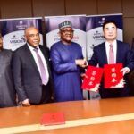 L R Group Managing DirectorCEO Dangote Cement Plc Arvind Pathak Vice President Dangote Industries Limited Olakunle Alake Chairman Dangote Cement Plc Emmanuel Ikazoboh PresidentCE Dangote Industries Limited Aliko Dangote Chairman Sinoma International Engineering Lin Zhong Sinoma Nanjing EVP Sinoma International Engineering Zhang Jian Sinoma Nanjing CEO Sinoma International Engineering Xia yi Sinoma Suzhou at the MOU signing between Dangote Cement Plc and Sinoma International Engineering on Strategic Framework Agreement for the execution of twelve 12 new construction and expansion projects across the Group in Lagos on Friday February 2026