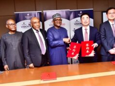 Dangote Cement, Sinoma Sign $1bn Strategic Agreements For Cement Projects Across Africa L-R: Group Managing Director/CEO, Dangote Cement Plc, Arvind Pathak; Vice President, Dangote Industries Limited, Olakunle Alake; Chairman, Dangote Cement Plc, Emmanuel Ikazoboh; President/CE, Dangote Industries Limited, Aliko Dangote; Chairman, Sinoma International Engineering, Lin Zhong Sinoma (Nanjing); EVP, Sinoma International Engineering Zhang Jian Sinoma (Nanjing); CEO, Sinoma International Engineering, Xia yi Sinoma (Suzhou) at the MOU signing between Dangote Cement Plc and Sinoma International Engineering on Strategic Framework Agreement for the execution of twelve (12) new construction and expansion projects across the Group, in Lagos on Friday, February 2026…