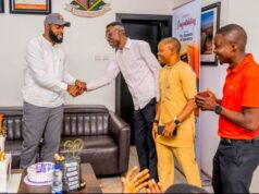 Completion Of Chairmanship Of Conference Of Speakers: Oyo Assembly Correspondents Hail Speaker’s Giant Strides Speaker of the Oyo State House of Assembly, Rt. Hon. Adebo Ogundoyin, left, with Adekunle Adegboyega and others...