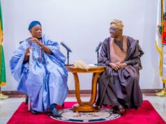 Olubadan Visits Sanwo-Olu, Lauds Lagos Governor’s Giant Strides HIM, Oba Rashidi Ladoja, left, with the governor of Lagos State, Mr Babajide Sanwo-Olu...on Thursday...