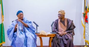 Olubadan Visits Sanwo-Olu, Lauds Lagos Governor’s Giant Strides HIM, Oba Rashidi Ladoja, left, with the governor of Lagos State, Mr Babajide Sanwo-Olu...on Thursday...