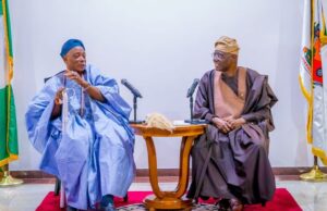 Olubadan Visits Sanwo-Olu, Lauds Lagos Governor’s Giant Strides HIM, Oba Rashidi Ladoja, left, with the governor of Lagos State, Mr Babajide Sanwo-Olu...on Thursday...
