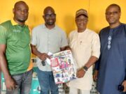 Photo: ‘Think Yoruba First’ Group Pays Courtesy Visit To ParrotXtra’s Hqs L-R: Oluwatobi Oyedokun, Bolarinwa Ayoola, Ambassador Olayinka Agboola (Mr Parrot) and Oladipupo Ahmed…during the visit…