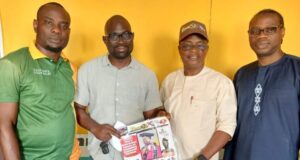 Photo: ‘Think Yoruba First’ Group Pays Courtesy Visit To ParrotXtra’s Hqs L-R: Oluwatobi Oyedokun, Bolarinwa Ayoola, Ambassador Olayinka Agboola (Mr Parrot) and Oladipupo Ahmed…during the visit…