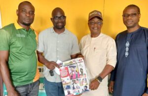 Photo: ‘Think Yoruba First’ Group Pays Courtesy Visit To ParrotXtra’s Hqs L-R: Oluwatobi Oyedokun, Bolarinwa Ayoola, Ambassador Olayinka Agboola (Mr Parrot) and Oladipupo Ahmed…during the visit…