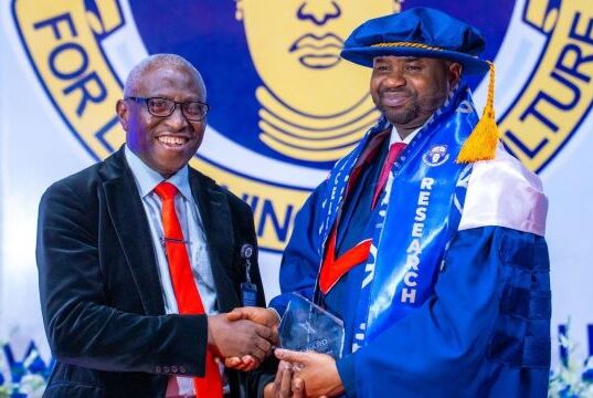 Adedeji, NRS Boss Identifies How Nigeria Can Move From Potential To Economic Prosperity Dr Zacch Adedeji...right, at the Obafemi Awolowo University...