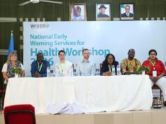 Agencies Gather To Strengthen Early Warnings For Health In Nigeria L-R: Nyree Pinder, Global Strategic Partnerships Manager, Met Office , Dr Ousmane Ndiaye, Director General, African Center of Meteorogical Application for Development (ACMAD), Nathan Post, Foreign, Commonwealth & Development Office, UK Health Lead & Met Office international economist, Hunter Jones, Global Lead, Climate Services for Health,WHO/WMO Climate and Health Joint Office, Glory Amarachi Onyegbule, Director Applied Meteorological Services, Nigerian Meteorological Agency (NiMet), Prof. Odjugo, Peter Akpodiogaga-a Ovuyovwiroye, Director Research and Training, Engr. Abohwo Ngozi Judith, Director Hydrology, Federal Ministry of Water Resources and Sanitation, at the World Press Conference of the National Early Warning Services (WISER) for Health Workshop 2026 held at the World Meteorological Organisation Regional Training Center (WMO RTC) in Oshodi, Lagos, Nigeria...