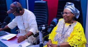 Discipline, Party Supremacy Needed Before Oyo APC Can Succeed- Former Lawmaker, Okemakinde Hon (Chief) Mrs Ramota Funmilayo Okemakinde, right, with Ambassador Olayinka Agboola during the live Radio Show on SplashFM Ibadan...