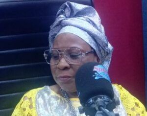 Hon Chief Mrs Ramota Funmilayo Okemakindeduring the live Radio Show