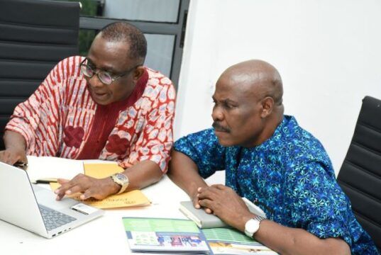 Our Next Plan Is To Boost Food Production In Southwest Rural Communities – SWDC FTID Executive Director Prof. Banji Oyelaran-Oyeyinka, left, with SWDC Executive Director (Commercial and Environmental Development) Alhaji Fatai Ibikunle...