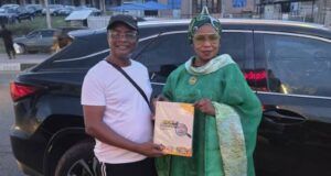 Adron Homes’ MD, Adenike Ajobo Receives Copy Of ParrotXtra’s 20th Anniversary Compendium Adron Homes' Adenike Ajobo, right, receiving her PX Media's Compendium from Amb. Olayinka Agboola...on Saturday in Ibadan...
