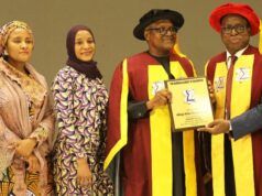All Set For Dangote Refinery To Employ 95,000 Skilled Workers For Expansion To 1.4m bpd L-R: GED Oil & Gas, Dangote Industries Limited, Fatima Aliko Dangote; GED Operations, Dangote Sugar Refinery Plc, Mariya Aliko Dangote; President/CE, Dangote Industries Limited, Aliko Dangote; President, The Nigerian Academy of Engineering, Engr. Prof, Rahamon Bello, at The Nigerian Academy of Engineering Induction of Aliko Dangote as Honorary Fellow in Lagos on Friday, April 24, 2026…