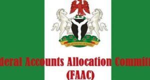 FG, States, LGs Share N2.036trn March Revenue Logo of the Federal Accounts Allocation Committee (FAAC) featuring a green background with the Nigerian coat of arms and the text 'Federal Accounts Allocation Committee (FAAC)'.
