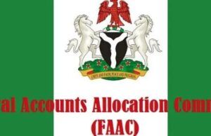 FG, States, LGs Share N2.036trn March Revenue Logo of the Federal Accounts Allocation Committee (FAAC) featuring a green background with the Nigerian coat of arms and the text 'Federal Accounts Allocation Committee (FAAC)'.