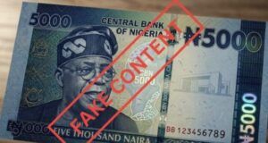 CBN To Nigerians: ₦5,000 Note Featuring Tinubu’s Image Not From Us Fake N5,000 note