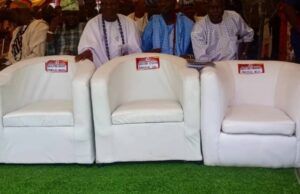 Coronation Of Ibadan Obas In Absentia: Niyi Akintola, Constitutional Lawyer Embrace Opposing Legal Stands ...the empty seat of the three Ibadan Obas that were absent at their coronation on Friday...