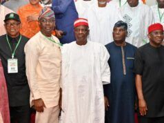 Weak Opposition Will Only Hurt Nigeria’s Democracy — Makinde From left, Mr Peter Obi; Oyo State Governor, Seyi Makinde; Alhaji Rabiu Musa Kwankwanso; Former Vice President, Alhaji Atiku Abubakar and ADC National Chairman, Senator David Mark, during the National Summit of Opposition Political Party Leaders, held at Banquet Hall, Government House, Ibadan...