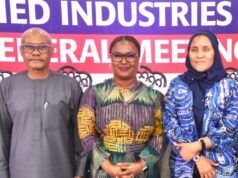 Dividend Payout: Excitement As NASCON Delights Shareholders L-R: Chairman, NASCON Allied Industries Plc, Olakunle Alake; Managing Director, NASCON Allied Industries Plc, Aderemi Saka; Non-Executive Director, NASCON Allied Industries Plc, Fatima Aliko Dangote, at the NASCON Allied Industries Plc 2025 Annual General Meeting held in Lagos on Monday, April 27, 2026…